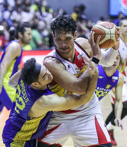 June Mar Fajardo and San Miguel are expected to feel the heat from TNT Tropang Giga in Game 7 of their PBA Philippine Cup title series tonight at the Smart Araneta Coliseum. | Photograph by Rio deluvio for the daily tribune @tribunephl_rio