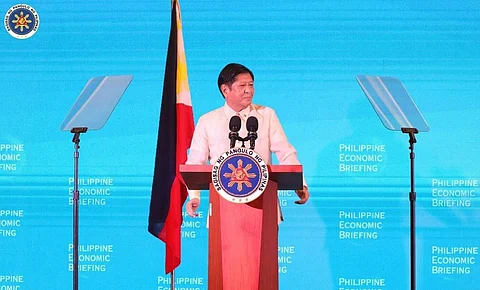 President Ferdinand "Bongbong" Marcos Jr. at the Philippine Economic Briefing during his state visit to Singapore (Photo courtesy of the Office of the Press Secretary)