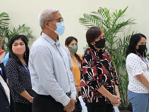PSC chairperson Jose Emmanuel ‘Noli’ Eala (left) attends the first Friday mass with sports commissioner Olivia ‘Bong’ Coo. | Photograph COURTESY OF PSC