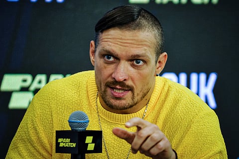 Ukrainian Oleksandr Usyk, holder of three world heavyweight titlebelts