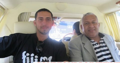 Fijian Prime Minister Frank Bainimarama (right) with his son, Ratu Meli Bainimarama (Photo: Fijileaks)