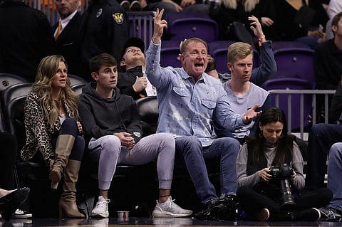Owner Robert Sarver of the Phoenix Suns at an NBA game on 7 January 2020. Sarver was fined $10 million and issued a one-year suspension from league activities on Tuesday to cap a 10-month probe into 18 years of improper activities and the difficult workplace environment they created. (Photo by Christian Petersen / GETTY IMAGES NORTH AMERICA / Getty Images via AFP)