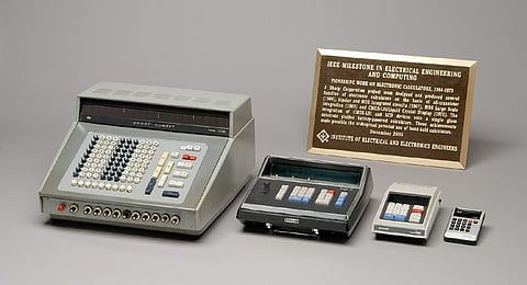 Some of Sharp's milestone inventions in electronics and computing over the last 110 years. (Photo courtesy of Sharp)