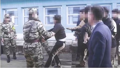 Two North Korean fishermen who confessed to killing 16 crewmates at sea were deported in 2019. (Screengrab from South Korea Ministry of Unification / YouTube)