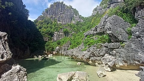 Natural saltwater pool of Tangke lagoon