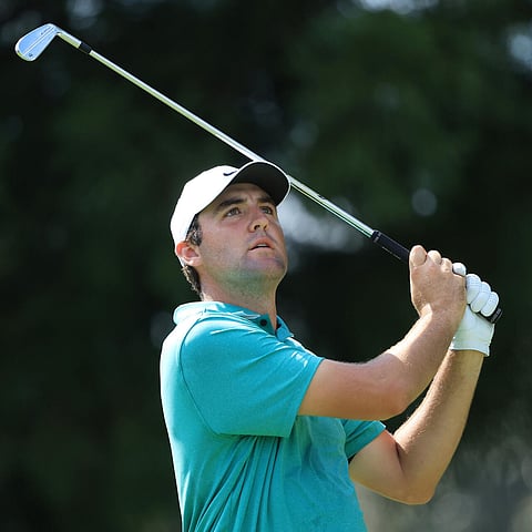 ATLANTA, GEORGIA - AUGUST 28: Scottie Scheffler of the United States plays a shot on the 11th hole during the final round of the TOUR Championship at East Lake Golf Club on August 28, 2022 in Atlanta, Georgia. (Photo by Sam Greenwood/Getty Images)
