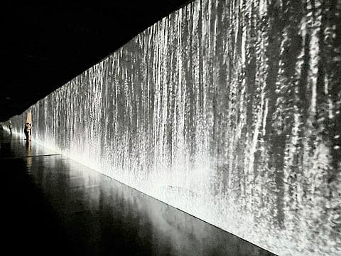 'Aqua paraiso' exhibition at Asia Culture Center aims to remind people on the importance of water to the ecosystem. In photo is a digital depiction of a waterfalls.
