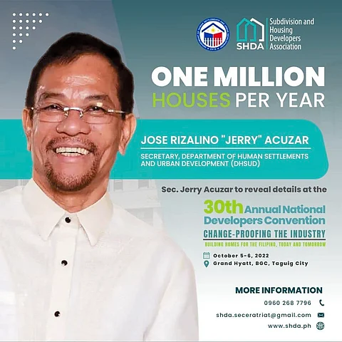 Gov’t’s 1-M houses per year program announced at National Developers Convention 2022
