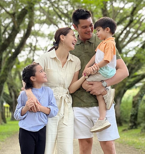 Photograph courtesy of ig/marian rivera
THE couple DongYan (center) with their children Zia (left) and Sixto (right).
