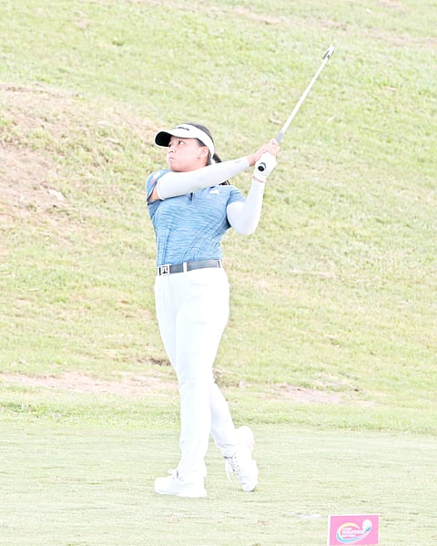 100522jm029 Rianne Malixi at tee # 11 2nd day of ICTSI Riviera championship 18 Ladies golfers will participate and compete for the trophy here at the Riviera Golf andm Country Club silang cavite on October 5 2022 ......tribune photo by JOey Sanchez Mendoza