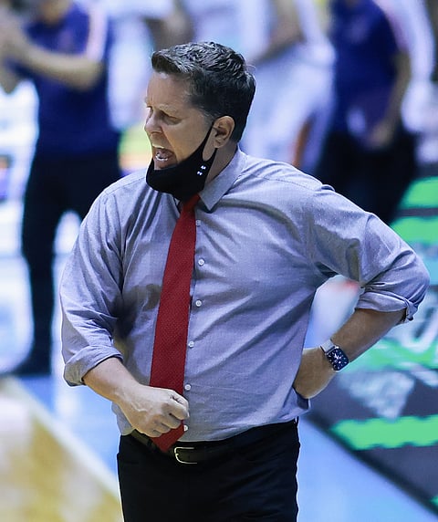 Tim Cone of Barangay Ginebra gets the chance to inflict Bay Area its first loss in the PBA Commissioner’s Cup. | Photograph by Rio deluvio for the daily tribune @tribunephl_rio