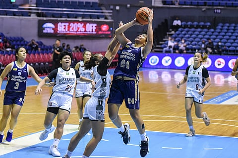 Kristine Cayabyab leads National University to its eighth straight win after a 95-68 dismantling of University of the Philippines in their UAAP Season 85 women's basketball tournament second round faceoff at the Smart Araneta Coliseum. (UAAP Photo)