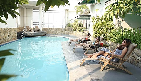 One of Lancaster Hotel’s pools can be found on the fifth floor.