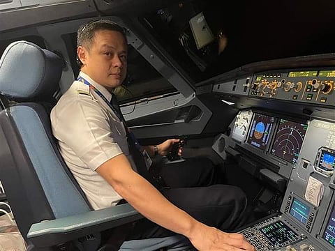 Captain Stan Ng makes history as the first PAL president to serve as pilot in command of a presidential flight. | Photograph courtesy of PAL