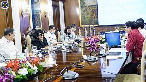Photograph courtesy of office of the president
PRESIDENT Ferdinand Marcos Jr. presides over a meeting with officials of the Department of Environment and Natural Resources to discuss initiatives to promote responsible mining.