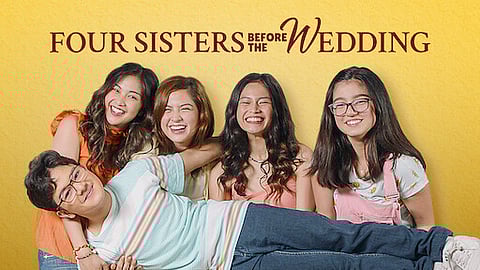 (FROM left) Charlie Dizon, Alexa Ilacad, Gillian Vicencio, Belle Mariano, and Clarence Delgado in ‘Four Sisters Before the Wedding.’ | PHOTOGRAPHS COURTESY OF CINEMA ONE