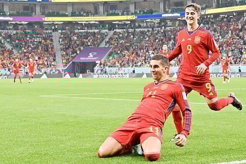RAUL ARBOLEDA/AGENCE
FRANCE-PRESSE
FERRAN Torres banners Spain to a 7-0 rout of Costa Rica in the preliminaries of the World Cup.