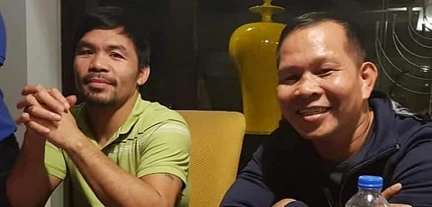 PHOTOGRAPH COURTESY OF Gerry Peñalosa
Boxing legend Manny Pacquiao (left) taps two-time world champion Gerry Peñalosa to call the shots in reviving the popular boxing show Blow-by-Blow.