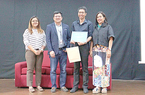 Photograph courtesy of NPF
from left: NPF deputy executive director for Administration and Finance Joyce Caigas; deputy executive director for Marketing and Operations Dr. Jovertlee C. Pudan, EnP; plenary speaker John Paul Rivera, PhD, of the Asian Institute of Management; and NPF executive director Gertie Duran-Batocabe.