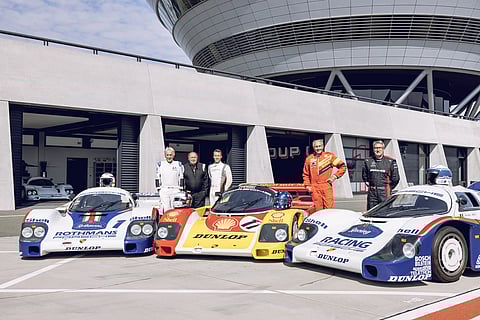 PHOTOGRAPHS COURTESY OF PORCHE
AT the Porsche Experience Centre in Leipzig, the 1982 champion team encountered the winning car from the 1982 24 Hours of Le Mans with chassis number 956-002.