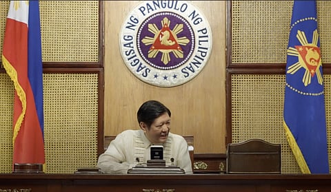 'I was very happy to hear the news and I wanted to congratulate you immediately myself,' Marcos told Anwar during the telephone call. (Photo courtesy of the Office of the Press Secretary)