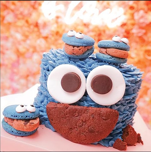 PHOTOGRAPH COURTESY OF s maison
The Giant Monster at Bakebe S Maison is a chocolate sponge cake filled with hazelnut paste and fresh raspberry filling.