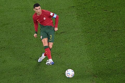 RONALDO makes history by becoming the first man to score a goal in five World Cup appearances. | KIRILL KUDRYAVTSEV/agence france-presse
