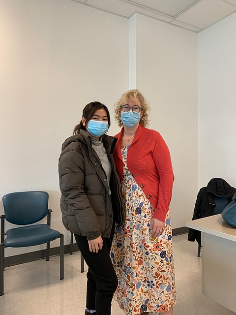 SEED Scholar and Benilde Real Estate Management student Jeremih Lei Liporada with Amanda Tate, her Marketing Research professor in NSC. | photographS courtesy of SEED