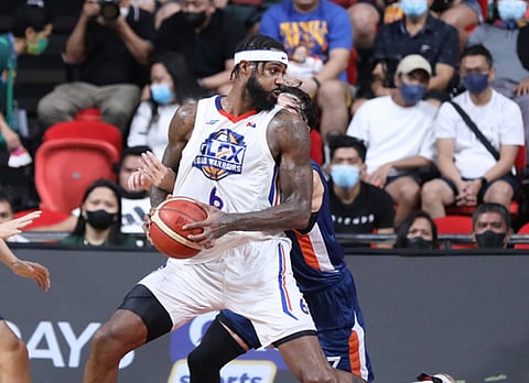 Earl Clark scored 25 of his 40 points in the second half while also pulling down 11 rebounds and blocking two shots against Meralco. Photo courtesy of PBA Images