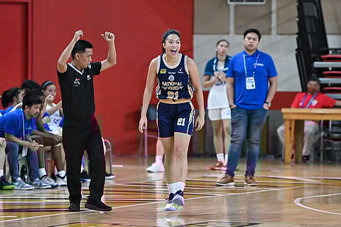 Camille Clarin conducts a shooting clinic during National University’s 83-64 win over Ateneo de Manila on Wednesday in Season 85 UAAP basketball. Photo courtesy of UAAP