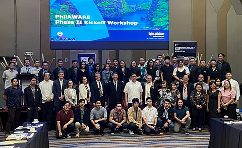 Representatives of NDRRMC member agencies join USAID Mission Director Ryan Washburn and Undersecretary Raymundo Ferrer to kick off the second phase of the Early Warning and Decision Support Capacity Enhancement project on 12 October. | PHOTOGRAPH COURTESY OF US EMBASSY