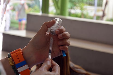 WITH a combination of three category booster and first and second doses, the Pasay City West High School conduct a vaccination rollout to residents of Pasay City.