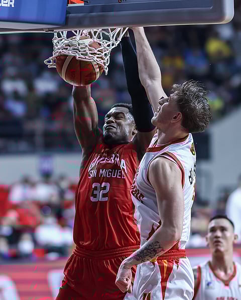 Justin Brownlee and Ginebra are expected to go hard against Hayden Blankley and Bay Area in the PBA Commissioner’s Cup best-of-seven finals series. Photo by Rio Deluvio