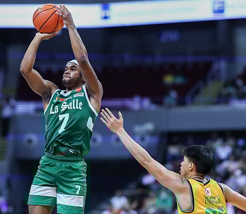 Schonny Winston was spotted at the venue but not on the Green Archers’ bench despite getting the clearance to play. Photo by Rio Deluvio
