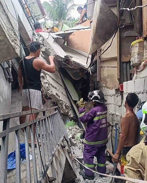 Building sa Malabon gumuho: 3 sugatan