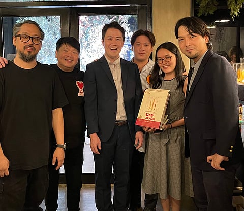 Photographs By Marbee Shing-Go for the daily tribune
(from left): Berg Go; Sunny Ku; Makoto Sudo of JETRO Manila; Mark Ocampo of Auro Chocolates; Lexlee Comia of JETRO Manila; and Takato Ishimoto of Mitsukoshi Federal Retail Inc.