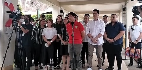 On the sidelines of an event at Quezon City Hall on Thursday, 1 December, Marcos said Manila has had oil exploration partners in the past, but 'constitutional problems' have impeded deals to exploit energy reserves inside the country’s 200-mile exclusive economic zone. (Screengrab from video by Yummie Dingding)