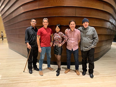 K.O. Jones (from left) Gerald Celeridad, Warren Norton, Lia Petoral, Lester Legisma, and Jibby Borgaily. | photograph by raye sanchez for the daily tribune