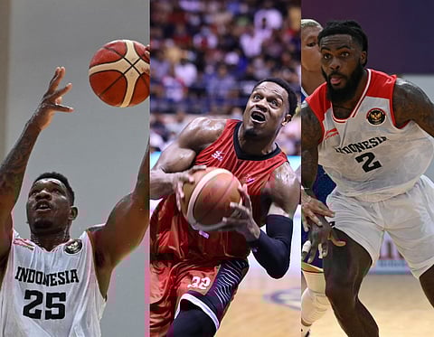 Lester Prosper, US-born Indonesian team-mate Anthony Beane Jr, and the Philippines' Justin Brownlee have become unlikely draftees in the battle for regional basketball dominance at the Southeast Asian Games. Photos courtesy of AFP/PBA