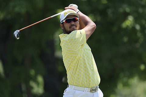 Hideki Matsuyama of Japan hits a tee shot on the fifth hole during the final round of the Memorial Tournament presented by Workday at Muirfield Village Golf Club in this file photo.
