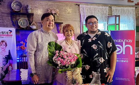 Designer Nathan de Leon, Pink Rose Tolentino Santiago and director Jag Cruz. | photographs courtesy of ROEL HOANG MANIPON