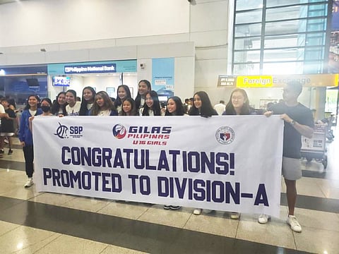 THE Gilas Pilipinas Women U16 squad arrives in the country following a triumphant stint in the FIBA U16 Women’s Asian Championship in Jordan. | PHOTOGRAPH COURTESY OF SBP