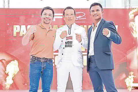 Manny Pacquiao and Buakaw Banchamek vow to provide fistic fireworks when they square off early next year in Bangkok. | Photograph courtesy of MP Promotions