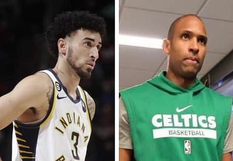 NBA players Chris Duarte and Al Horford won't play for the Dominican Republic in the coming FIBA World Cup. (Photos from AFP)