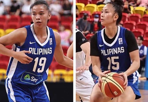 Ateneo's dynamic duo -- Kacey dela Rosa (left) and Jhazmin Joson -- won;t be able to play for Gilas Pilipinas when the team plays in South Korea. (Photos from Gilas Pilipinas Women's FB)