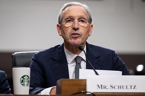 FILE PHOTO: Former Starbucks CEO Howard Schultz testifies about the company's labor and union practices during a Senate Committee on Health, Education, Labor and Pensions hearing on Capitol Hill in Washington, DC, 29 March 2023. (Photo by SAUL LOEB / AFP)