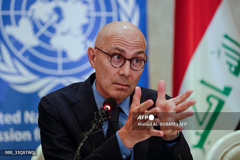 FILE PHOTO: UN High Commissioner for Human Rights Volker Turk (Photo by Ahmad AL-RUBAYE / AFP)