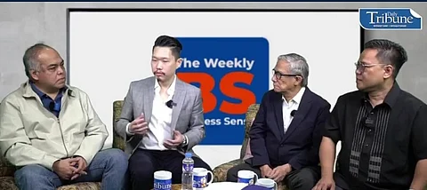 Brian Liu, (second from left), managing director and CEO of Cirtek Electronics Corp., explains to the hosts of DAILY TRIBUNE ’s digital show Business Sense how his company has been benefiting from surging Philippine semiconductor exports, more than two years after the Covid-19 pandemic. | Daily Tribune file photo