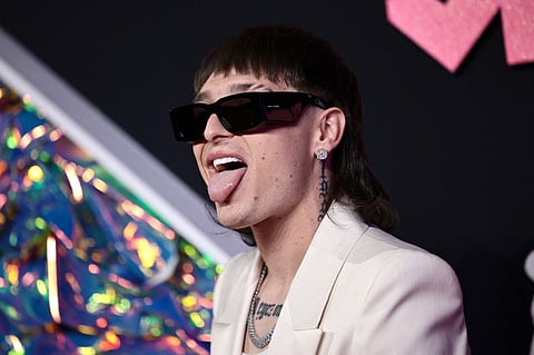 Peso Pluma attends the 2023 MTV Video Music Awards at the Prudential Center on 12 September 2023 in Newark, New Jersey. (Photo by Dimitrios Kambouris / GETTY IMAGES NORTH AMERICA / Getty Images via AFP)