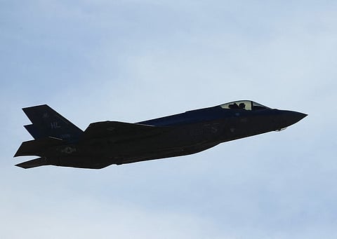 FILE PHOTO: A F-35 fighter jet take-offs for a mission. (Photo by GEORGE FREY / GETTY IMAGES NORTH AMERICA / Getty Images via AFP)